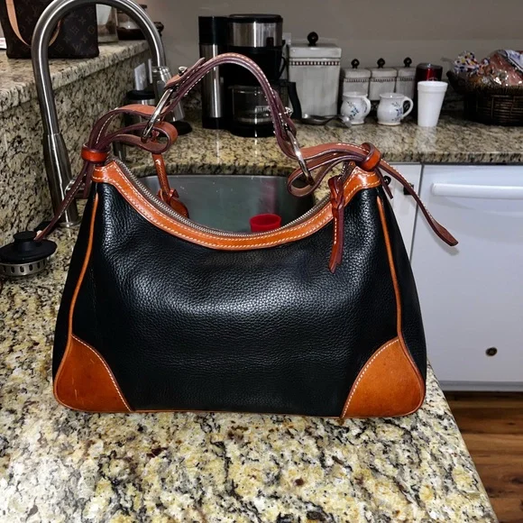 Dooney & Bourke Black and Brown Hobo Bag - Picture 2 of 8